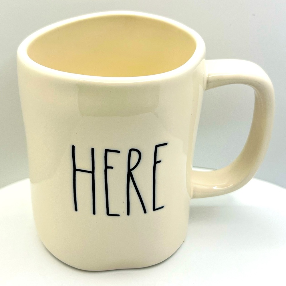 Rae Dunn ~ Artisan Collection Coffee Mug Cup ~ “HERE”